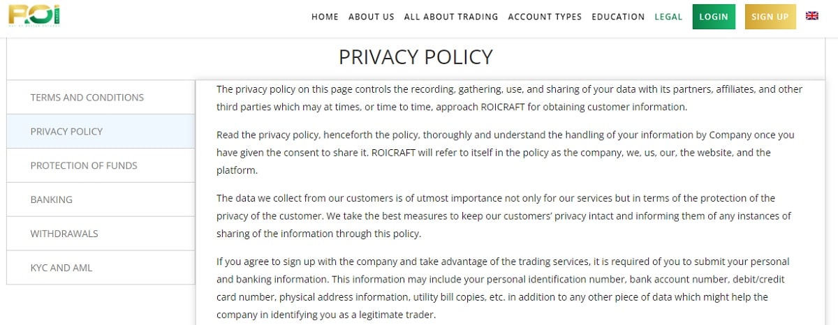 Roicraft security Features