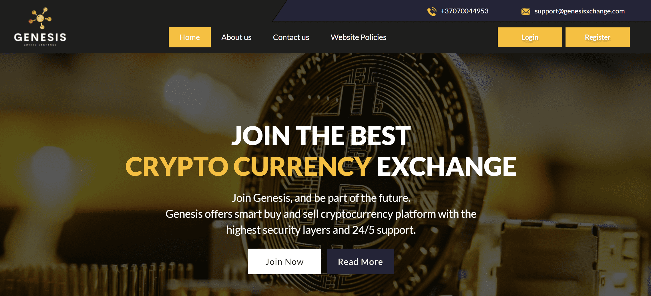 Genesis Exchange homepage